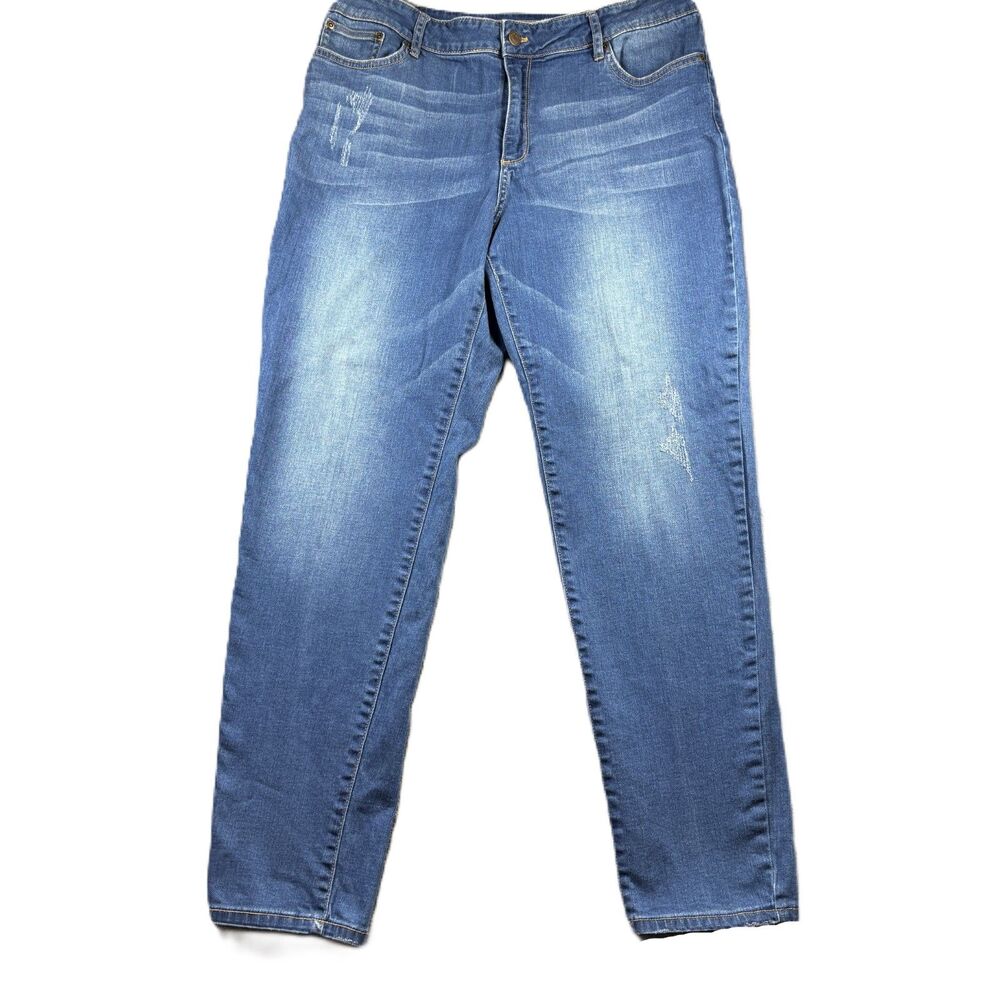 Garnet Hill Women Essential Girlfriend Jeans Organic Cotton Stretch Size 32 G328